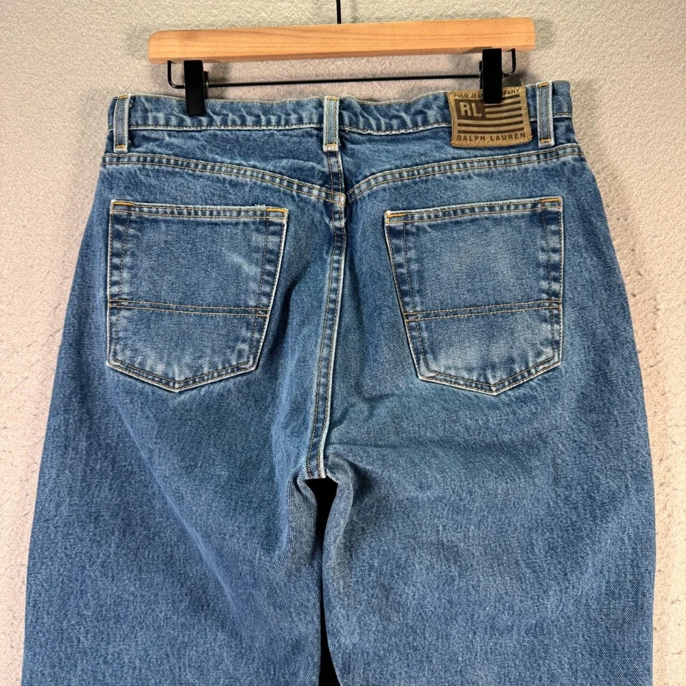 Vintage Polo Ralph Lauren Jeans Mens 34x30 Blue‎ Relaxed Fit Lightwash Comfort